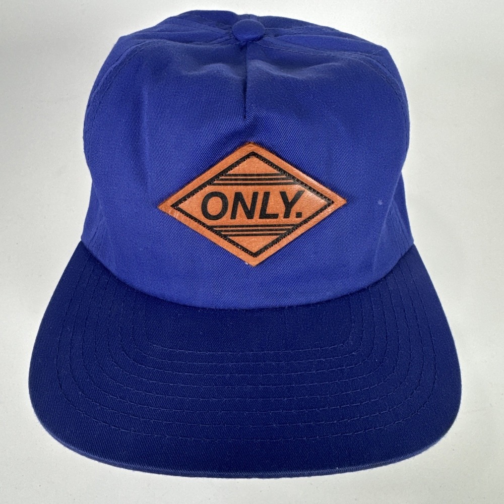 Only NY Logo Leather Patch Blue Hat Cap Adjustable Snapback